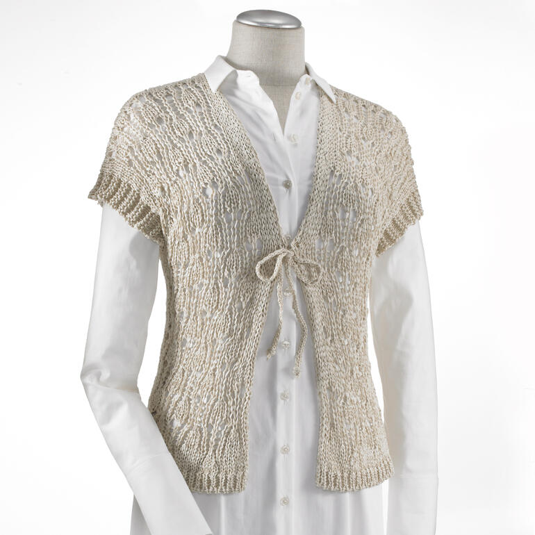 Anleitung 605/2, Damenweste aus Bandana von Junghans-Wolle.