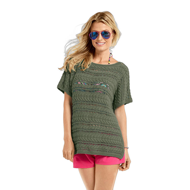 Pullover aus Cotonia II mit dekorativem Muster, rot