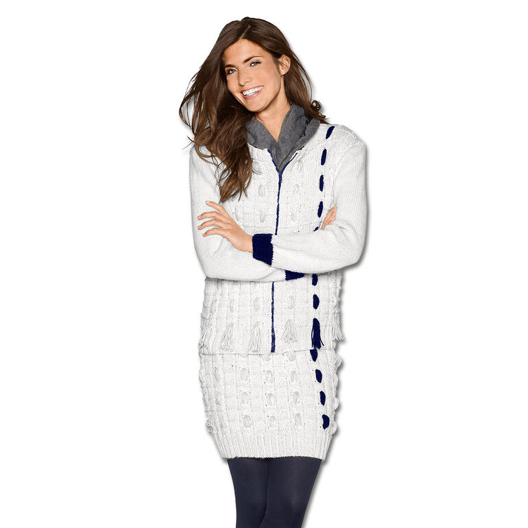 Jacke aus Merino-Classic mit Reißverschluss, weiß