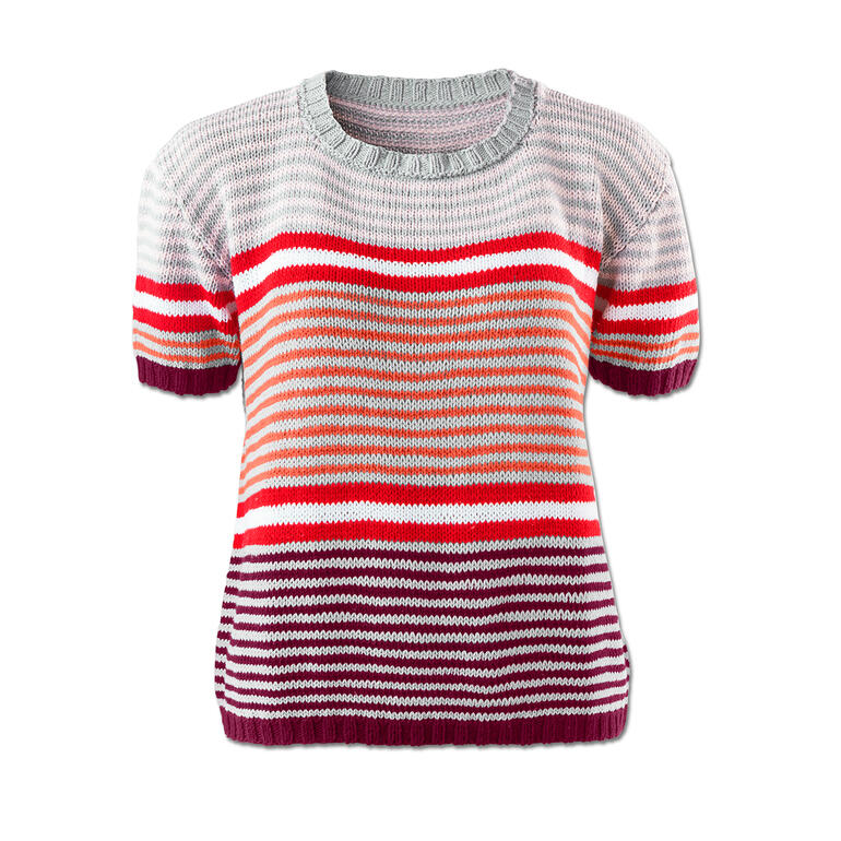 Bunt gestreifter Kurzarmpullover aus Cotonia II.