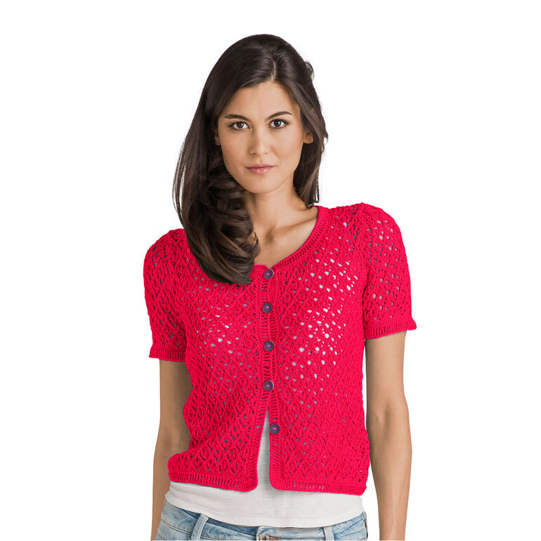 Damenjacke aus Cotton-Superfine II in leuchtendem Rot.