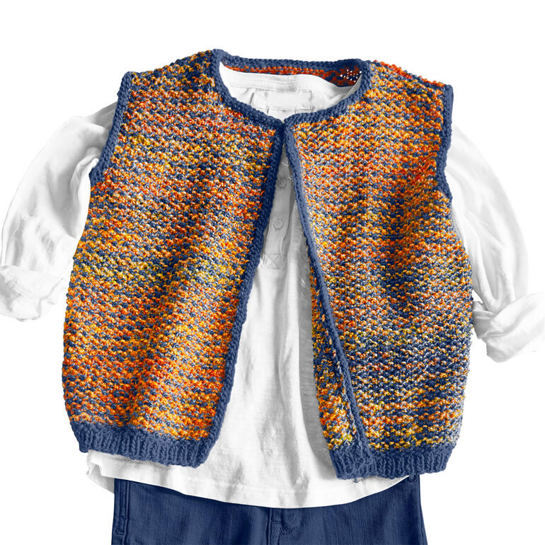 Bunte Kinderweste aus Monello-175 Color, Vorderansicht