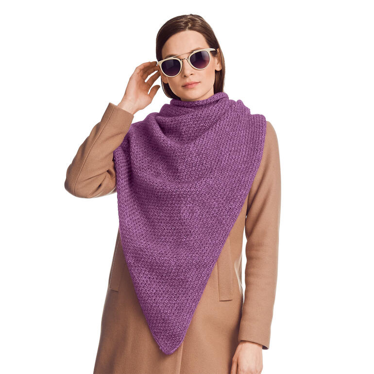 Lila Tuch aus Cielo, weich und stylisch drapiert.