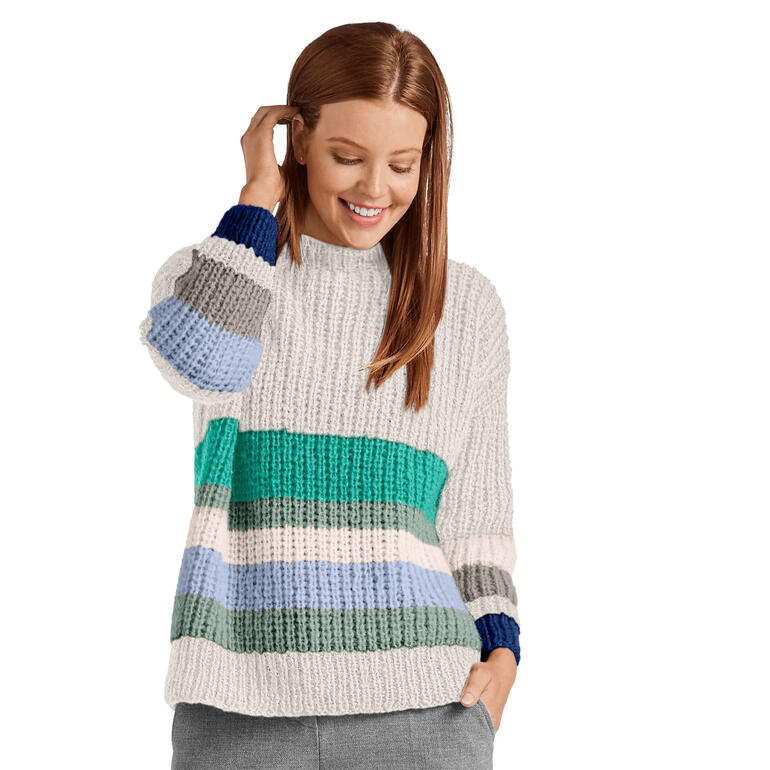 Pullover 2-fädig aus Aerea mit gestreiftem Muster und lässigem Schnitt.