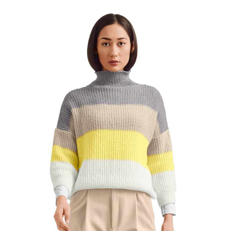 Gestreifter Pullover aus Nuovo Merino 120, modern und stilvoll.