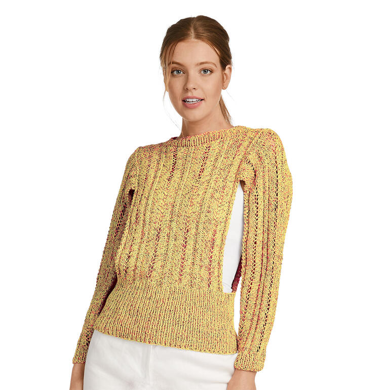 Bunter Pullover aus Oletta mit strukturiertem Design und Rundhalsausschnitt.