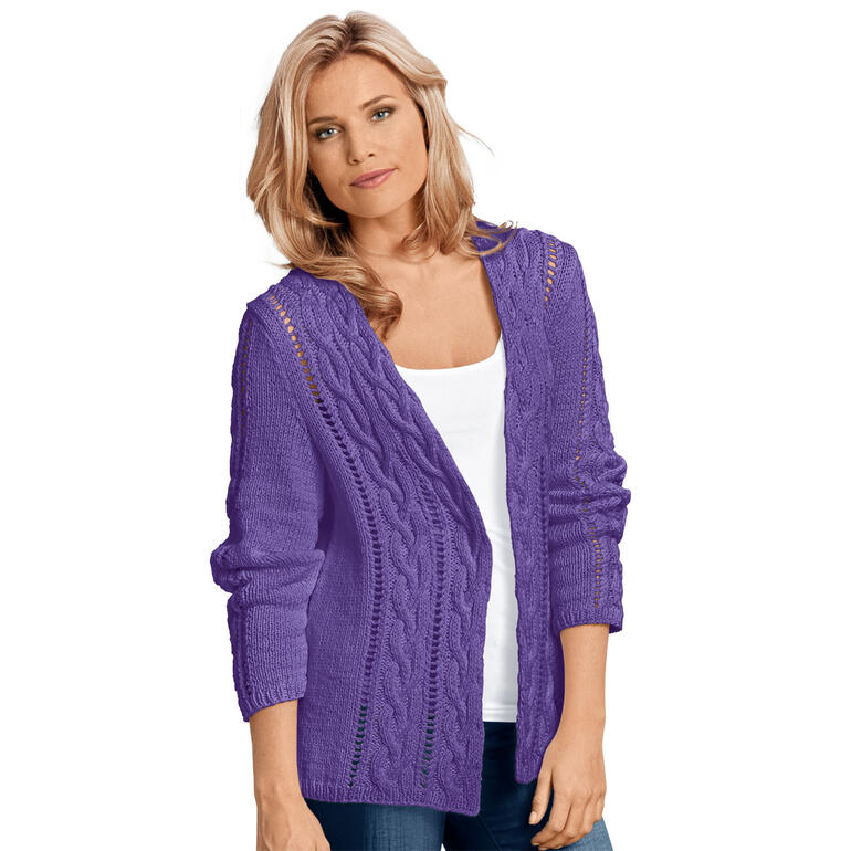 Lila Weste aus Bandana in lockerem Stil mit elegantem Strickdesign.