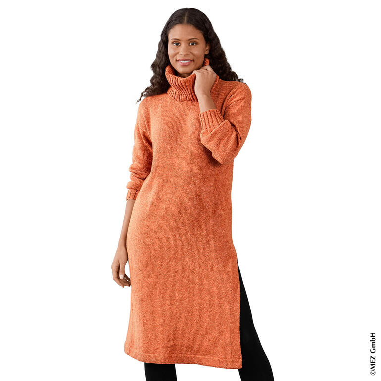 Kleid mit Kragen aus Alva Silk in leuchtendem Orange.