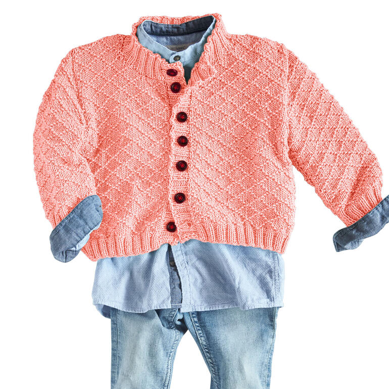 Jacke aus Recycle & Cotone in kräftigem Orange, mit Knöpfen und einem Hemd darunter.