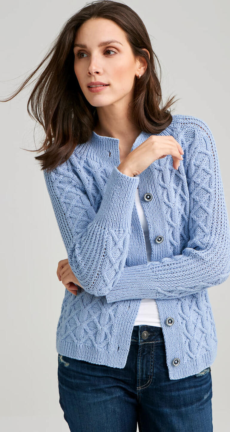 Helle Jacke aus Merino-Cotton, elegant und komfortabel