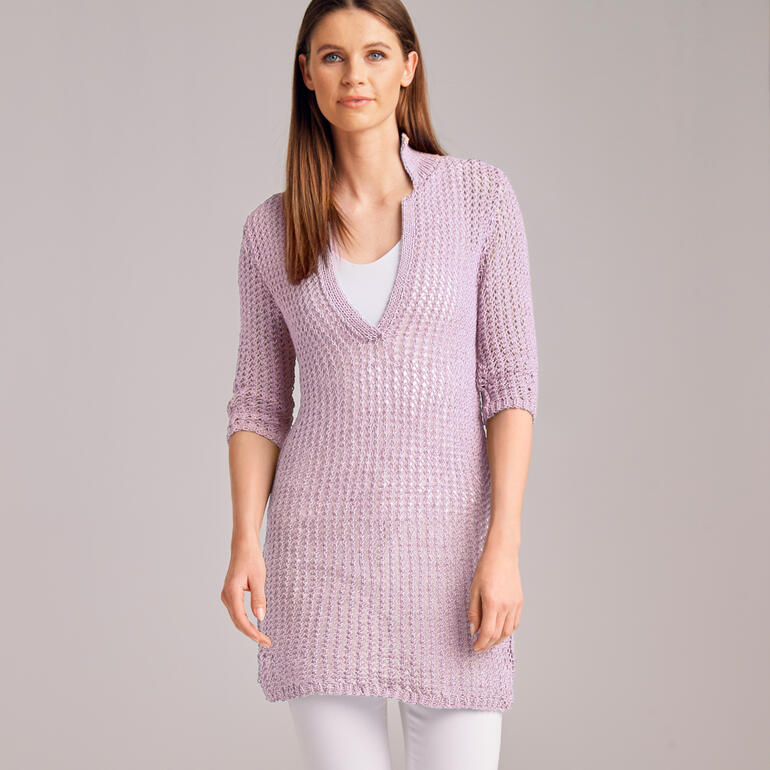 Polo Kurzkleid aus Recycle & Cotone in zartem Lavendel.