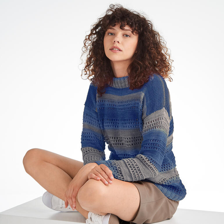 Pullover mit gestreiftem Muster, angenehmer Passform, aus Pinta von Junghans-Wolle.