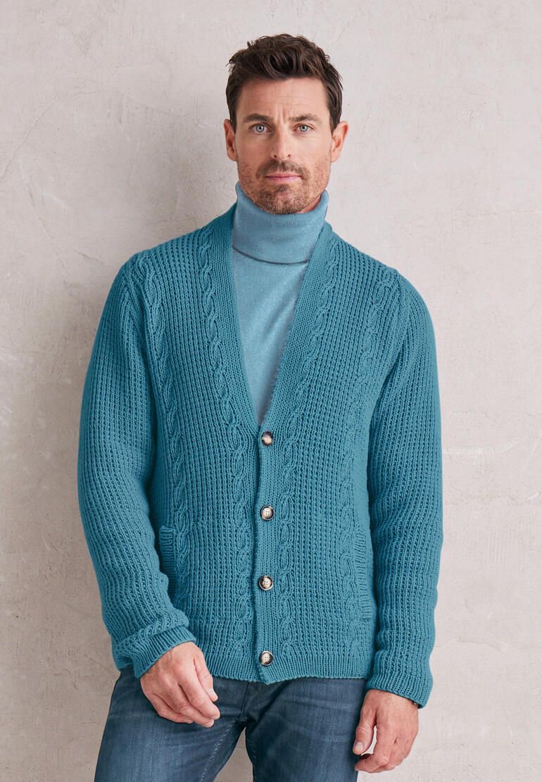 Herrenjacke aus Merino-Cotton mit strukturiertem Design.