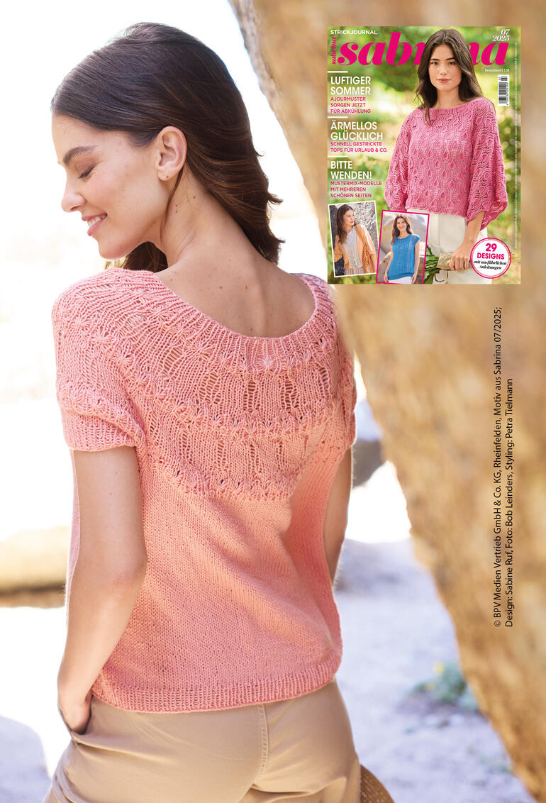 Anleitung 248/5 für einen Rundpassen-Pulli aus Brillianto von Junghans-Wolle.