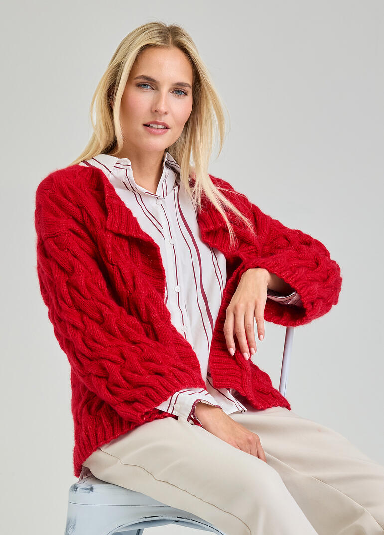 Anleitung 159/6: Jacke aus Nova-Lana, rot