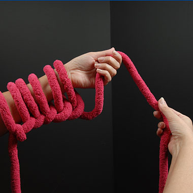 Die 1. Reihe wird gestrickt.