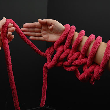 Die 1. Reihe ist gestrickt.